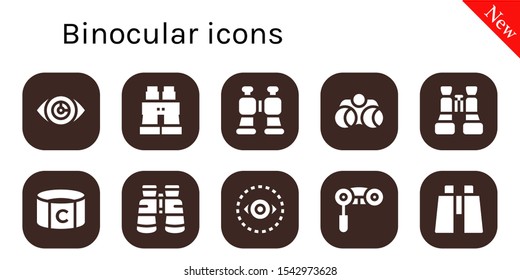 binocular icon set. 10 filled binocular icons.  Simple modern icons about  - Vision, Binoculars, Captain