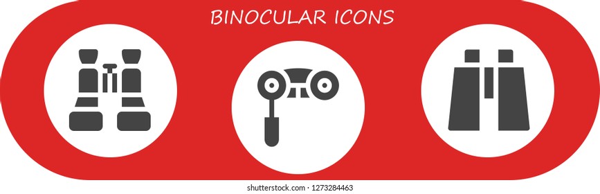  binocular icon set. 3 filled binocular icons. Simple modern icons about  - Binoculars