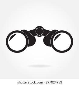 Binocular icon or sign isolated on white background. Vector illustration.