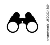 Binocular icon.  Binocular silhouette isolated on white background.