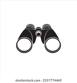 Binocular icon. Binocular silhouette isolated on white background.