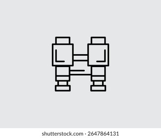Binocular icon. Binocular silhouette isolated on white background.