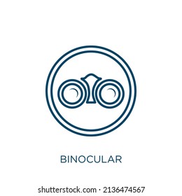 binocular icon. Thin linear binocular outline icon isolated on white background. Line vector binocular sign, symbol for web and mobile