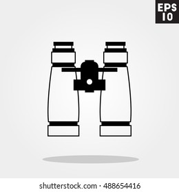 Binocular icon in trendy flat style isolated on grey background. Id card symbol for your design, logo, UI. Vector illustration, EPS10.