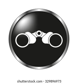 Binocular icon - vector button