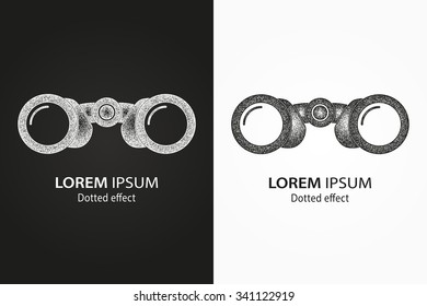 Binocular  icon. Vector Illustration. Design  logo element. Isolated on black and white background.