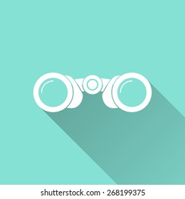 Binocular icon, vector illustration, flat design.