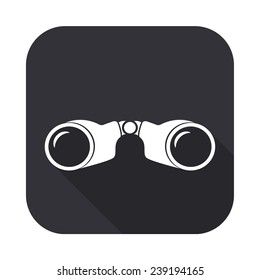 binocular icon - vector illustration with long shadow 