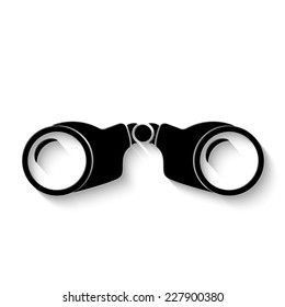 binocular icon - vector illustration with shadow