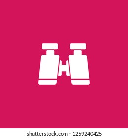 binocular icon vector. binocular sign on pink background. binocular icon for web and app