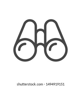 Binocular icon vector, thin lines illustration, pictogram isolated on white background
