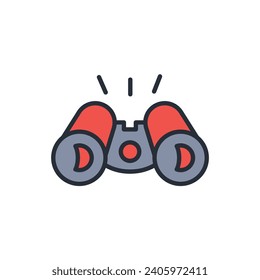 Binocular icon. vector.Editable stroke.linear style sign for use web design,logo.Symbol illustration.
