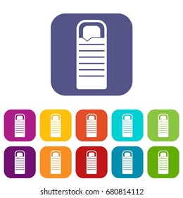 Binocular icons set vector illustration in flat style in colors red, blue, green, and other