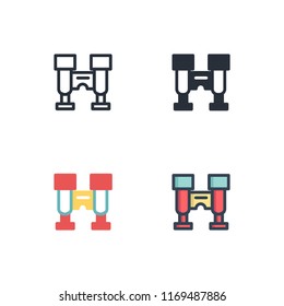 binocular icons vector eps10. icon design with four different styles