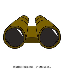 binocular illustration hand drawn colored vector