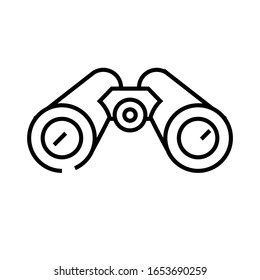 Binocular line icon, concept sign, outline vector illustration, linear symbol.