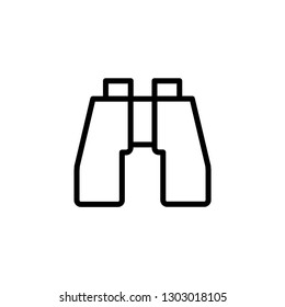 Binocular Line Icon In Flat Style Vector For Apps, UI, Websites. Black Icon Vector Illustration.