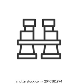 Binocular line icon, sign or symbol. Premium pictogram in trendy outline style. Binocular pixel perfect vector icon isolated on a white background. 