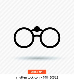 binocular line vector icon