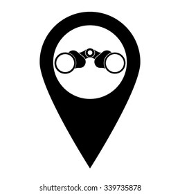 Binocular - map pointer vector icon