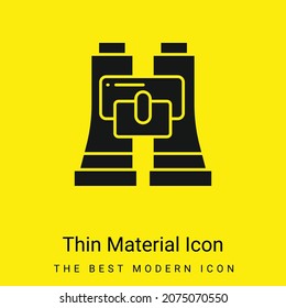 Binocular minimal bright yellow material icon