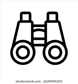 Binocular object icon design black and white with bold outline 
