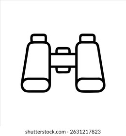 Binocular object icon modern art design black and white with bold outline 