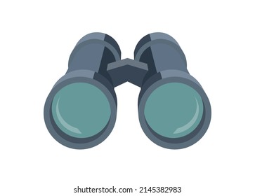 Binocular in perspective view. Simple flat illustration.