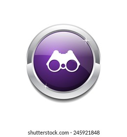Binocular Purple Vector Icon Button