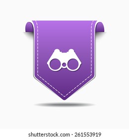 Binocular Purple Vector Icon Design