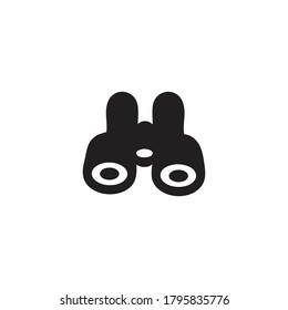Binokulares Suchsymbol, schwarze Vektorgrafik