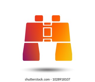 Binocular sign icon. Search symbol. Find information. Blurred gradient design element. Vivid graphic flat icon. Vector