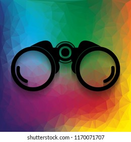 Binocular sign illustration. Vector. Flat style black icon on white.
