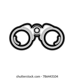 Binocular sign illustration. Vector. Flat style black icon on white.