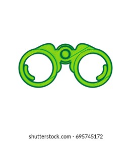 Binocular sign illustration. Vector. Lemon scribble icon on white background. Isolated