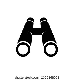 binocular silhouette design. zoom equipment sign and symbol. discovery icon.