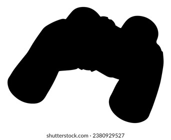 Binocular silhouette vector art white background