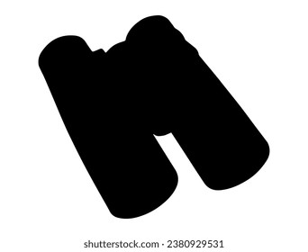 Binocular silhouette vector art white background