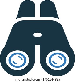 Binocular or spyglass icon, vector graphics