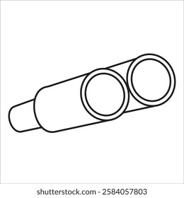 Binocular stock icon outline vector