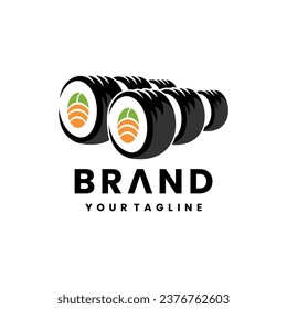Binocular Sushi logo design. For sushi shop emblems, labels, symbols, stickers