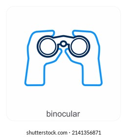 Binokular- und Teleskop-Icon-Konzept
