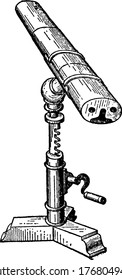 Binocular telescopes, field glasses, the two identical or mirror-symmetrical telescopes mounted side-by-side and aligned to point accurately in the same direction, allowing the viewer to use both eyes