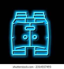 binocular tool neon light sign vector. binocular tool illustration