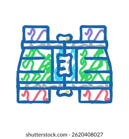binocular toy baby doodle icon sketch vector. binocular toy baby sign. isolated symbol illustration
