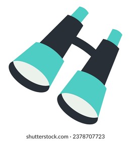Binocular travel element. Vector illustration with travel theme and flat vector style.