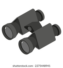 Binocular vector cartoon illustration isolated on a white background.