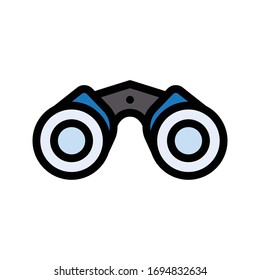 binocular vector flat color icon 
