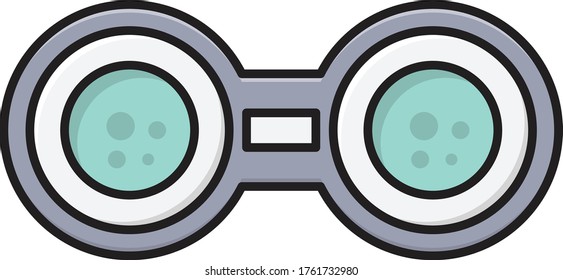 binocular vector flat color icon 