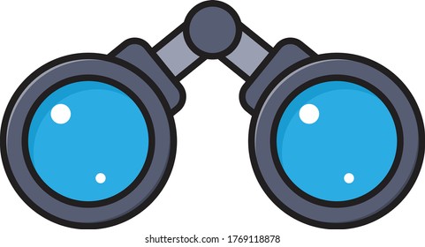 icono binocular de color plano vectorial 
